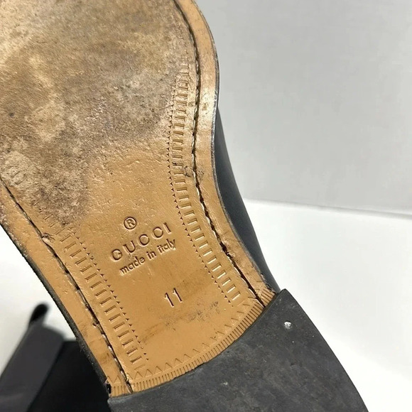 Gucci Leather Chelsea Ankle Boots Pull On Casual Shoes Gray Men's 11.5 247492 - Picture 12 of 14